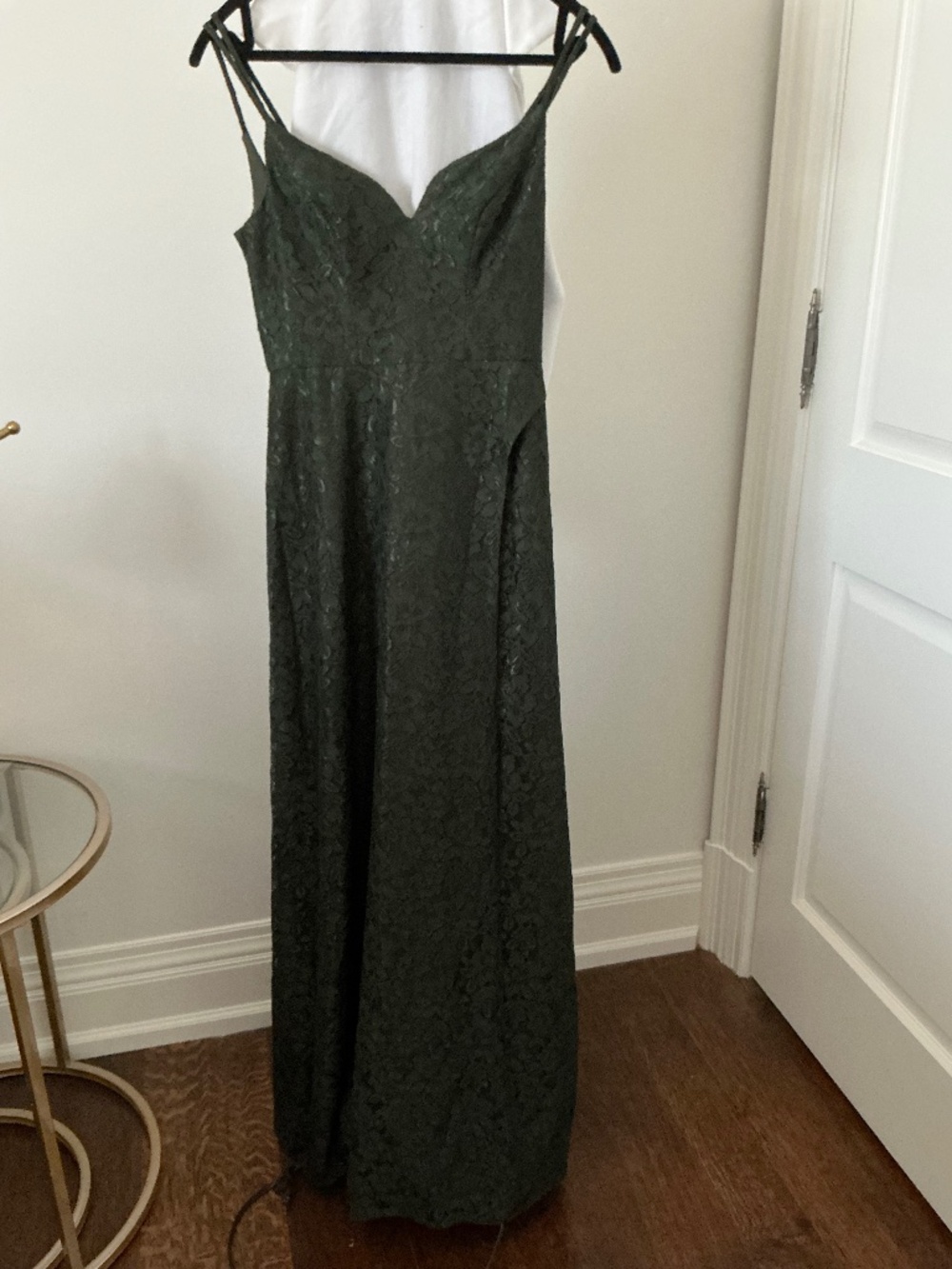 Elegant Deep Green Long Lace Formal Dress